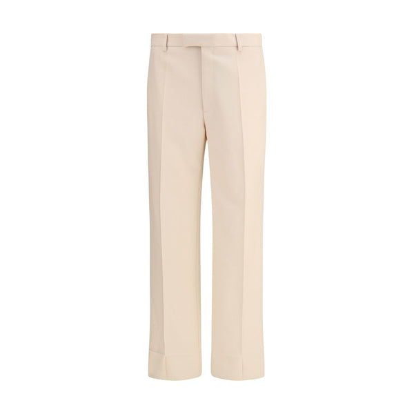 Cream Fleece Wool Dress Pants