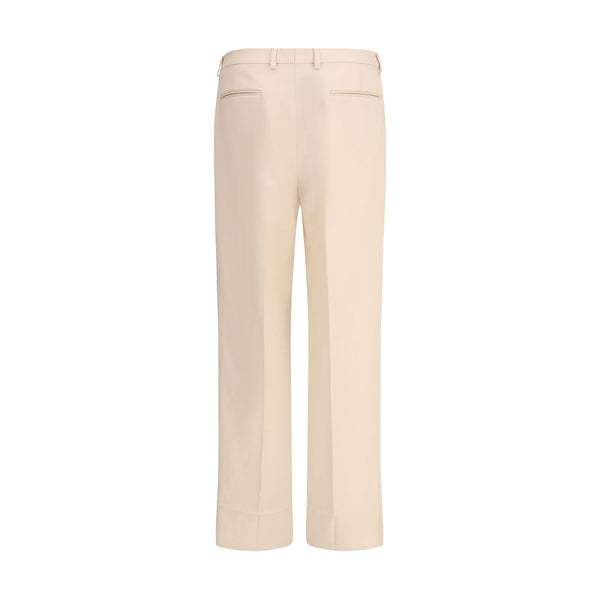 Cream Fleece Wool Dress Pants