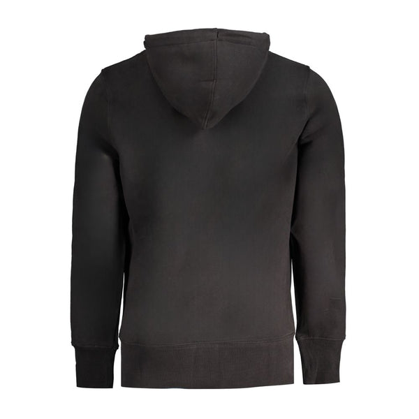 Black Cotton Men Sweater Hoodie