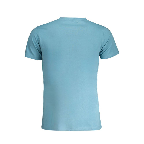 Light Blue Cotton Men T-Shirt