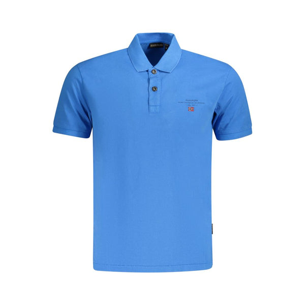 Blue Cotton Polo Shirt