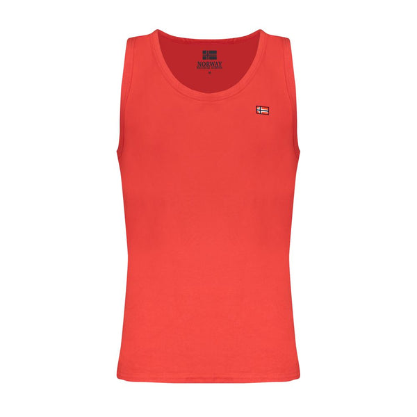Red Cotton Men Tank Top