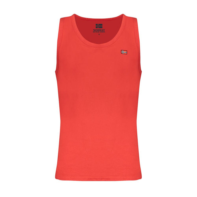 Red Cotton Men Tank Top