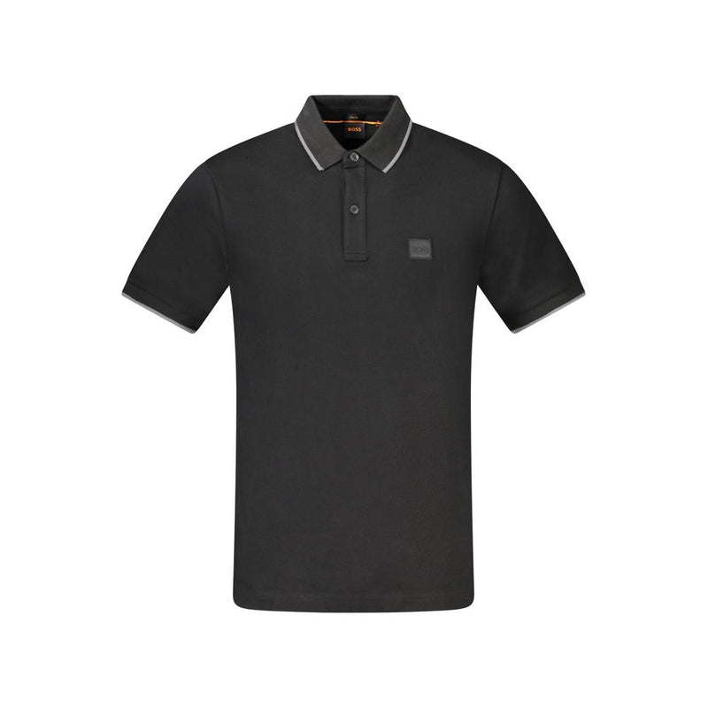 Black Cotton Polo Shirt