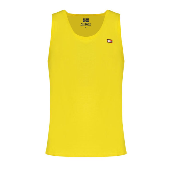 Yellow Cotton Men Tank Top