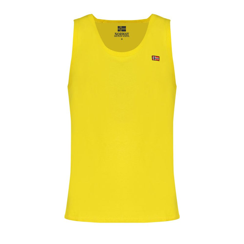 Yellow Cotton Men Tank Top