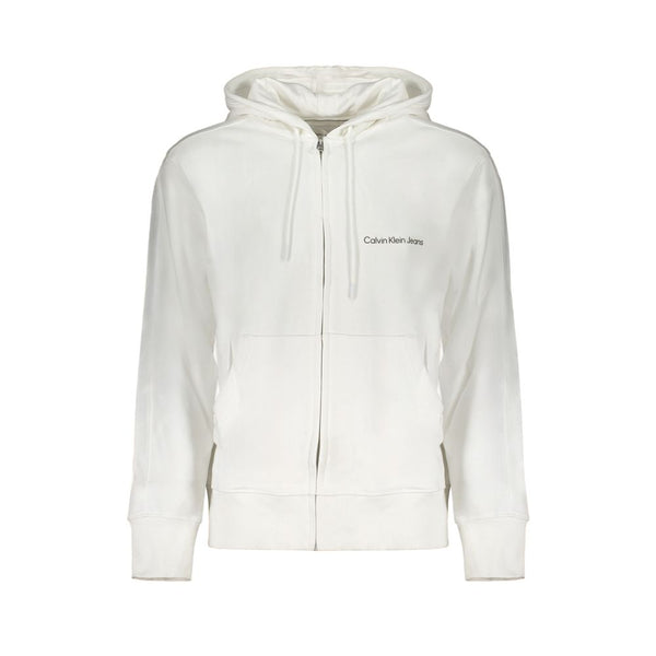 White Cotton Men's Hooded Sweater
