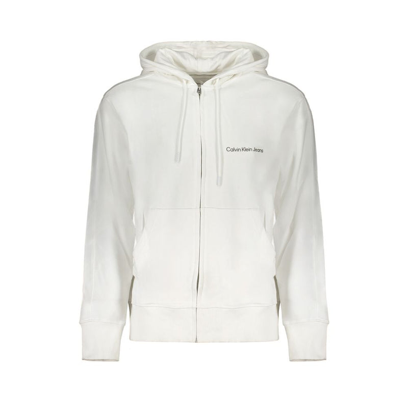 White Cotton Men's Hooded Sweater