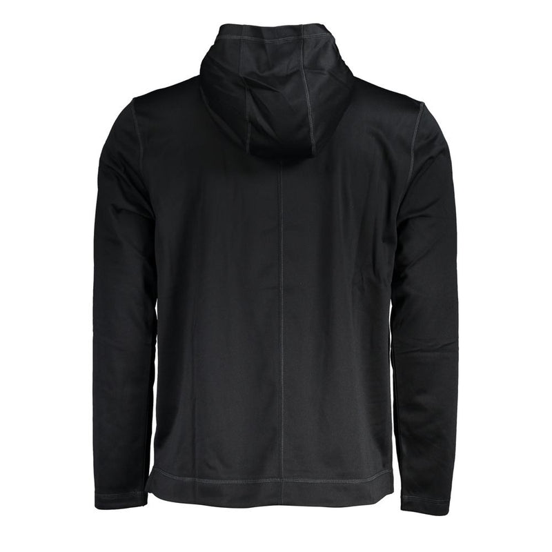 Black Polyester Men's Hooded Sweater