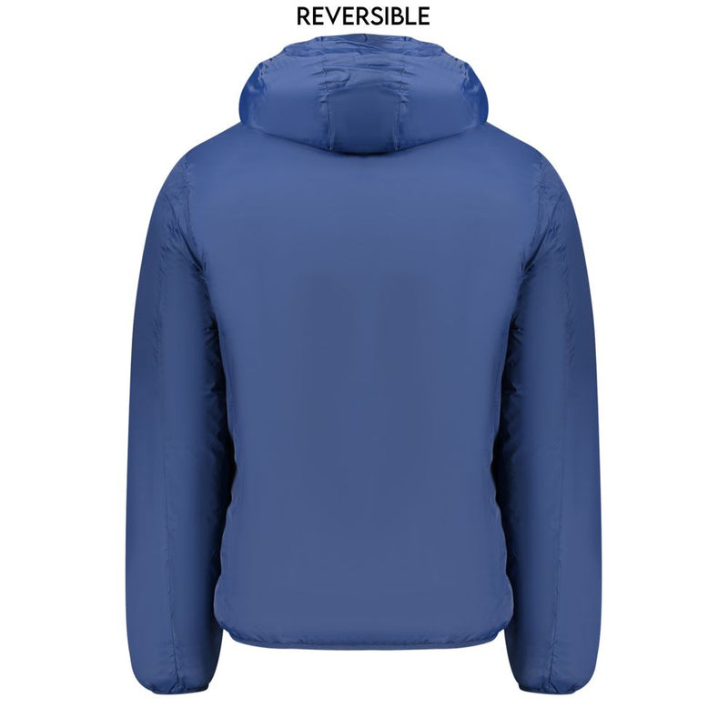 Blue Polyamide Men Jacket