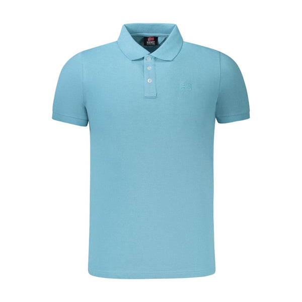 Light Blue Cotton Men Polo Shirt