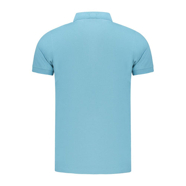 Light Blue Cotton Men Polo Shirt
