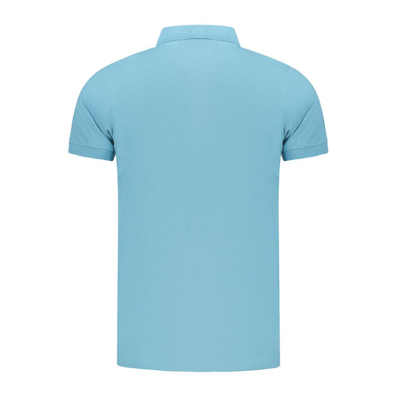 Light Blue Cotton Men Polo Shirt