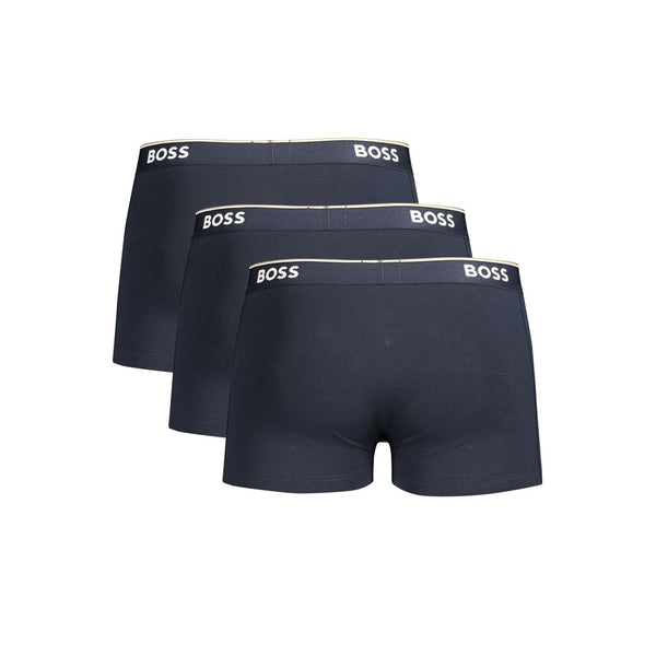 Blue Cotton Men Boxer Underwear