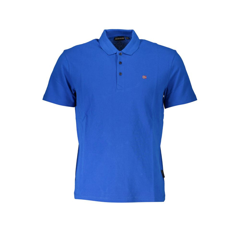 Blue Cotton Polo Shirt