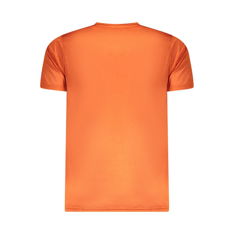 Orange Polyester Men T-Shirt