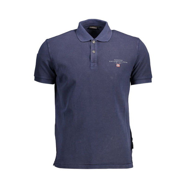 Blue Cotton Polo Shirt