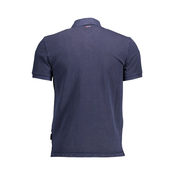 Blue Cotton Polo Shirt
