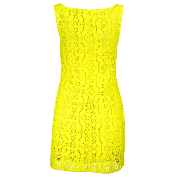 Yellow Polyester Women Sleeveless Dress