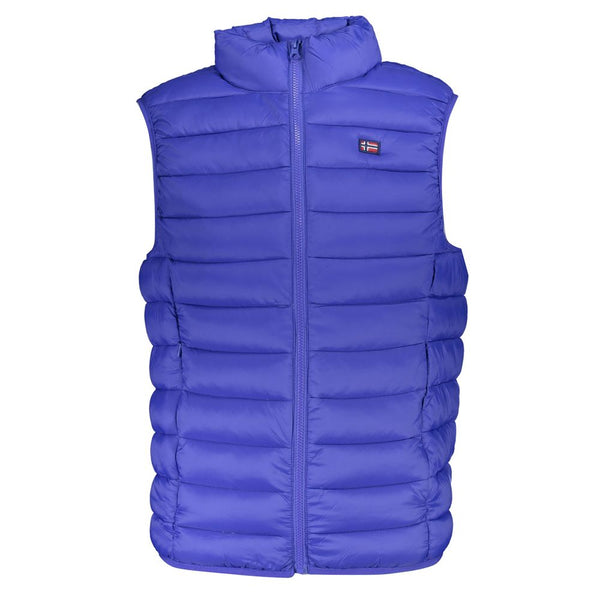 Blue Polyamide Men Jacket