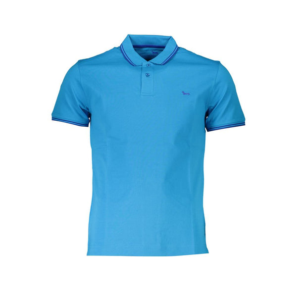 Light Blue Cotton Men Polo Shirt