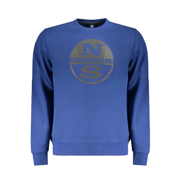 Blue Cotton Men Sweater