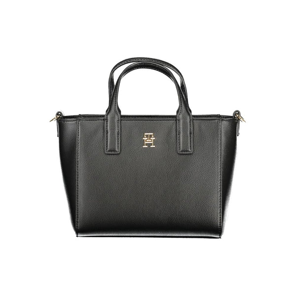 Black Polyester Women Handbag