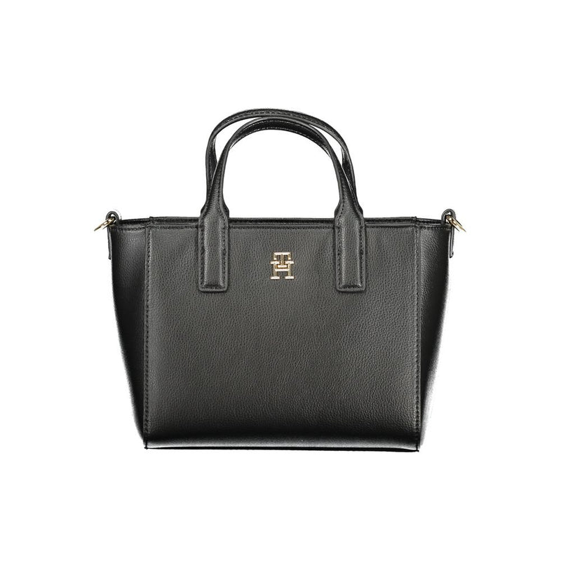 Black Polyester Women Handbag