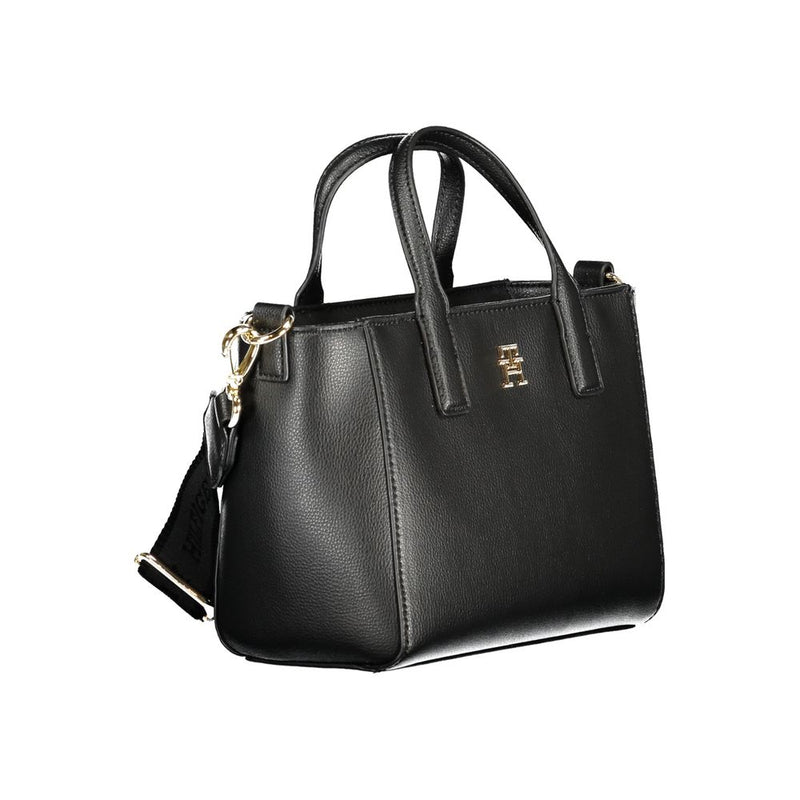 Black Polyester Women Handbag