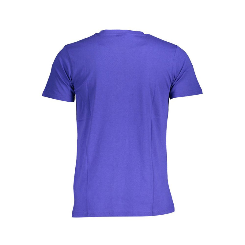 Blue Cotton Men T-Shirt