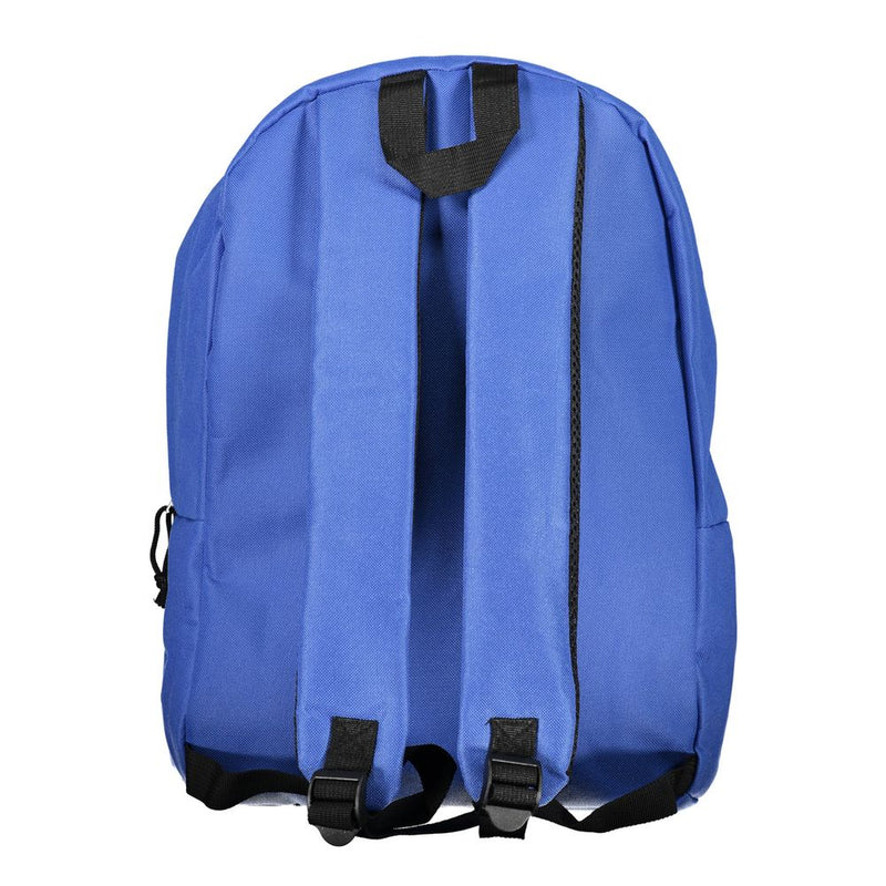 Blue Polyester Men Backpack
