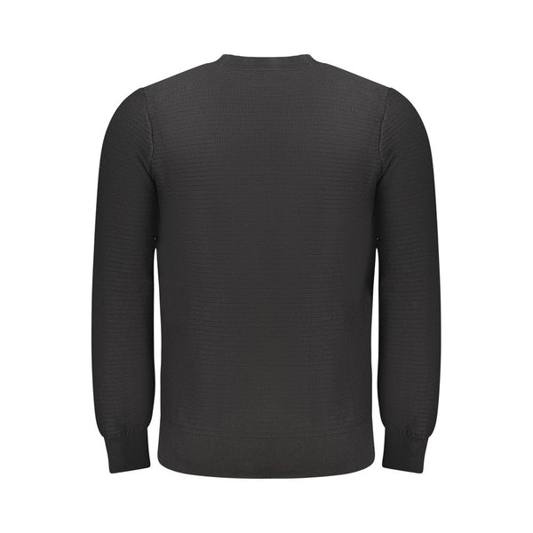 Black Cotton Men Sweater