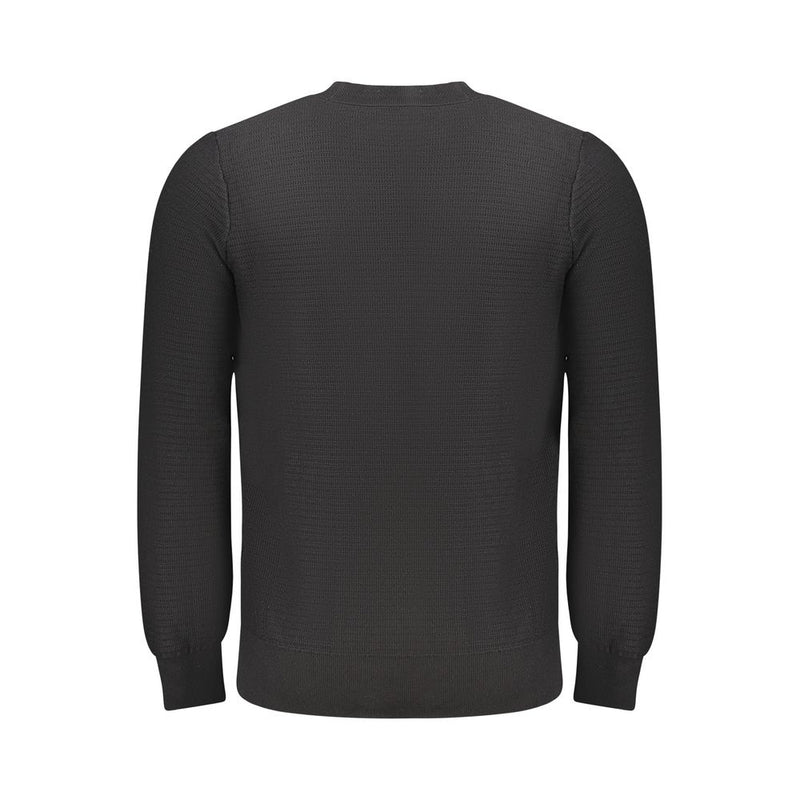 Black Cotton Men Sweater