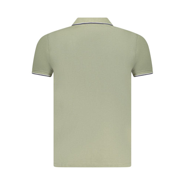 Green Cotton Men Polo Shirt