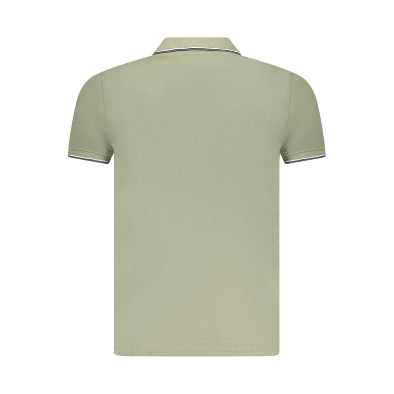 Green Cotton Men Polo Shirt