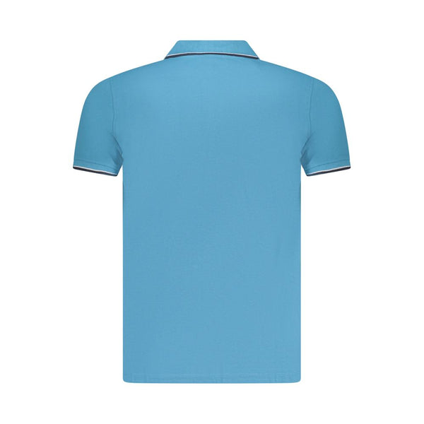Blue Cotton Men Polo Shirt