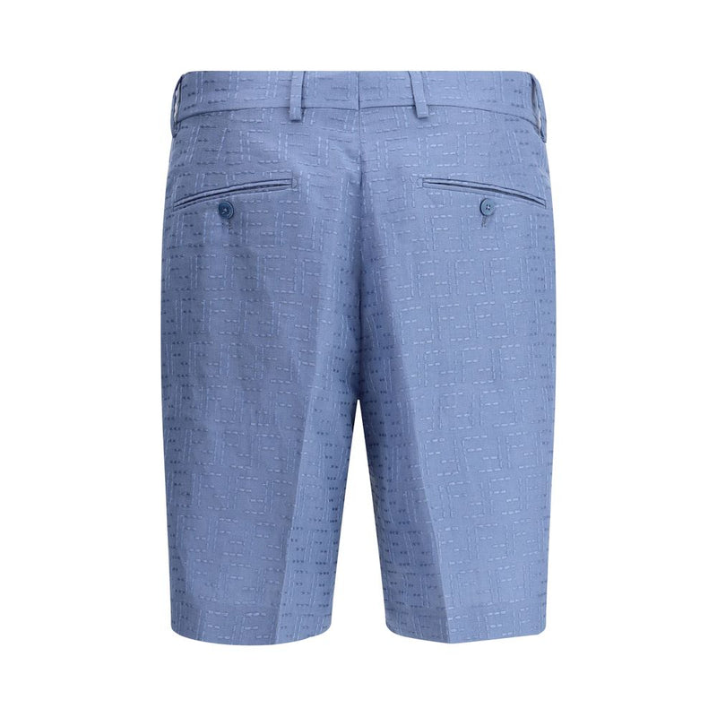 Light Blue Linen Bermuda Shorts