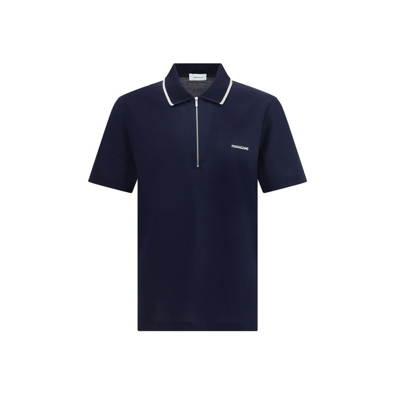 Blue Cotton Polo Shirt