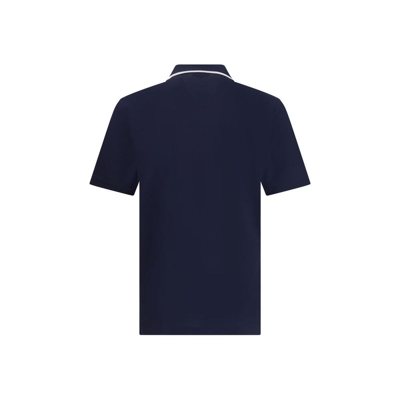 Blue Cotton Polo Shirt