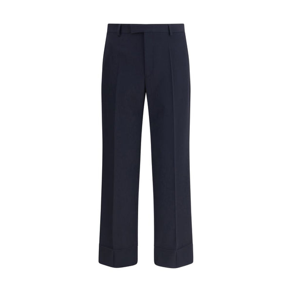 Blue Fleece Wool Dress Pants