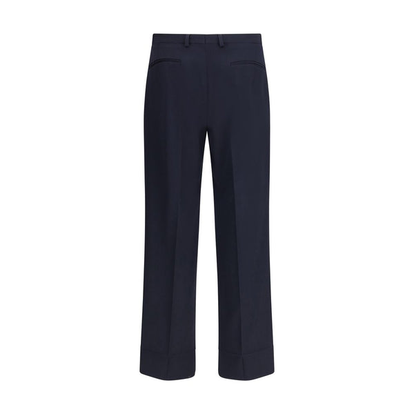 Blue Fleece Wool Dress Pants
