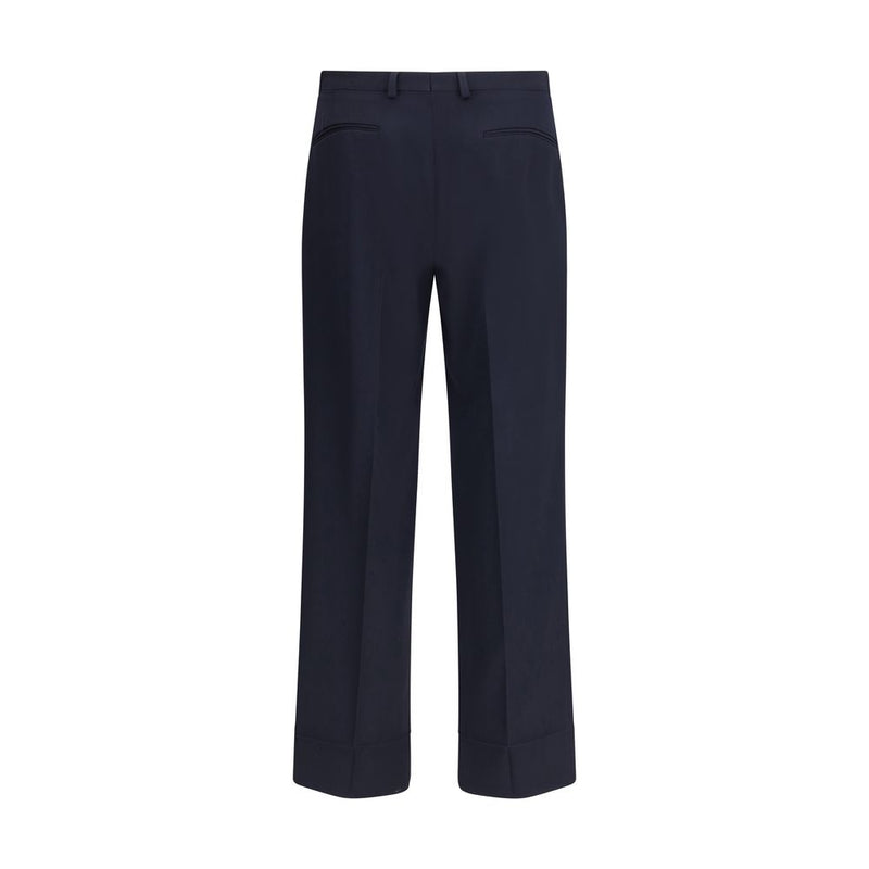 Blue Fleece Wool Dress Pants
