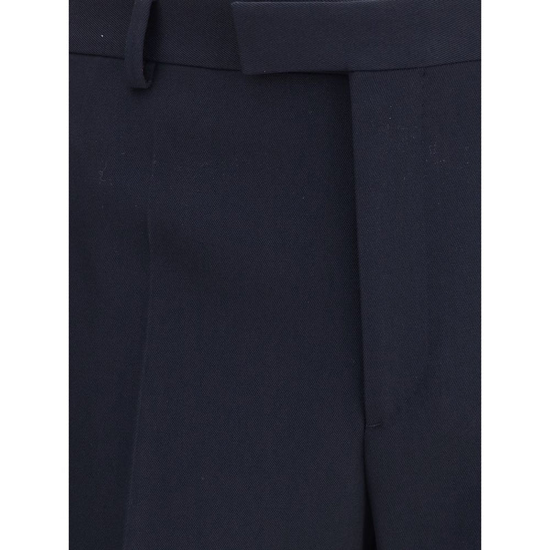 Blue Fleece Wool Dress Pants