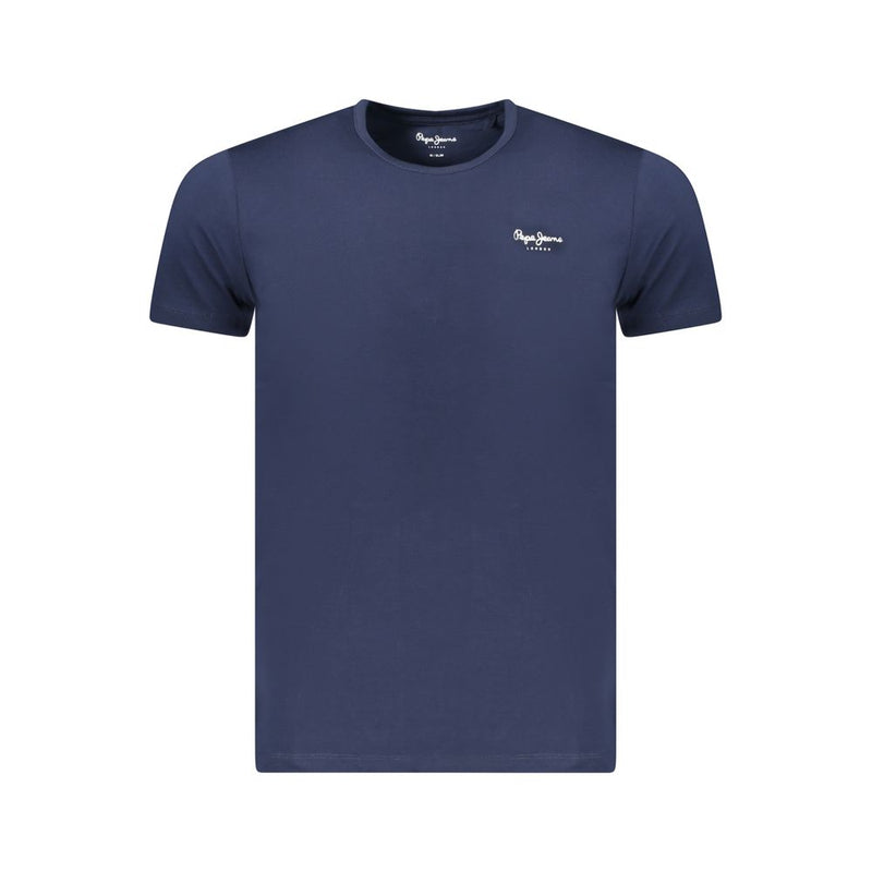 Blue Cotton Men T-Shirt