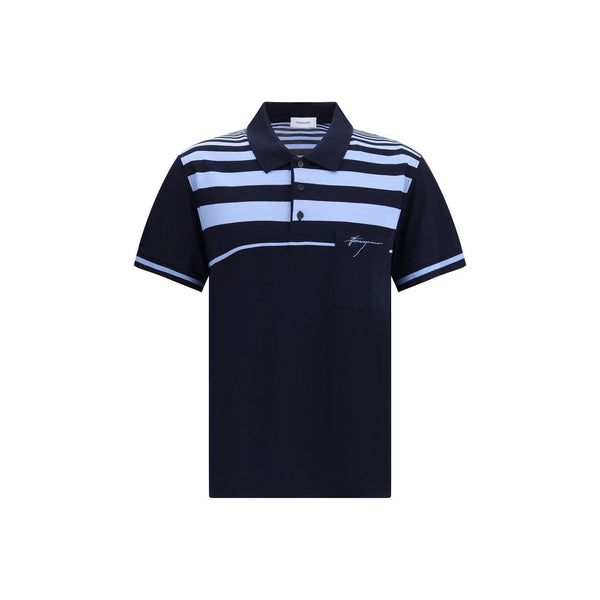 Blue Cotton Polo Shirt