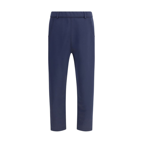 Blue Polyester Casual Pants