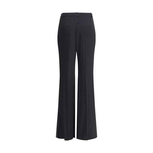 Black Viscose Flared Pants