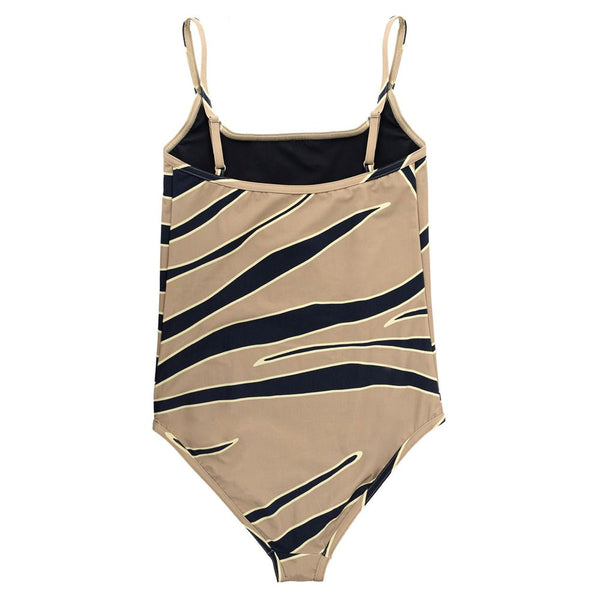 Beige Polyamide One-Piece Swimsuit