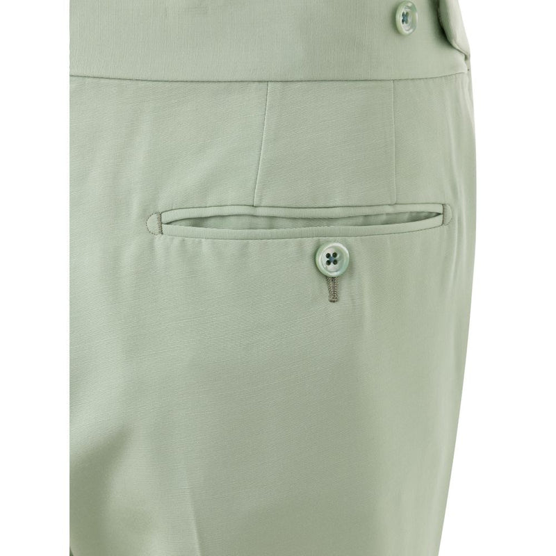 Green Viscose Chino Pants