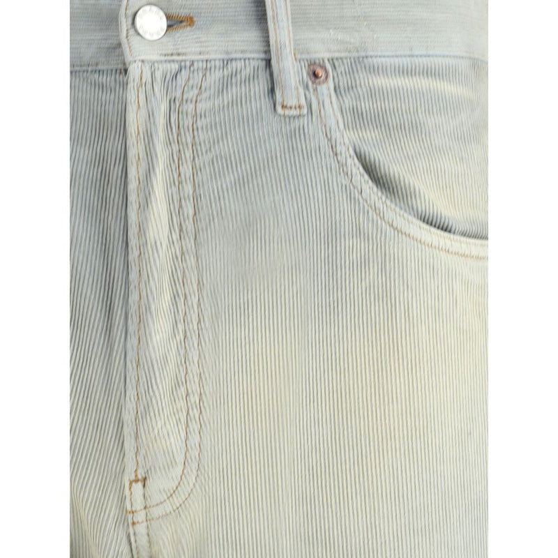 Light Blue Cotton Casual Pants